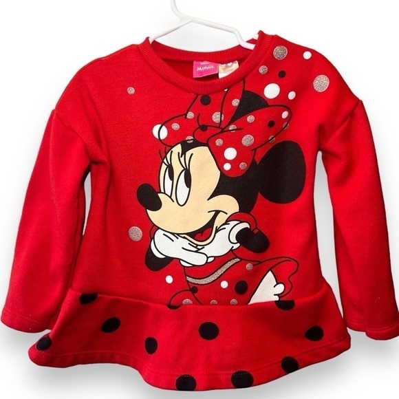 Disney Junior Minnie Mouse Long Sleeve Sweatshirt Toddler 4T Red - Picture 1 of 8